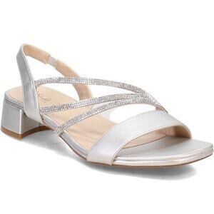 LifeStride Women Joy Slingback Sandals Size US 6M Silver Rhinestone Embellished